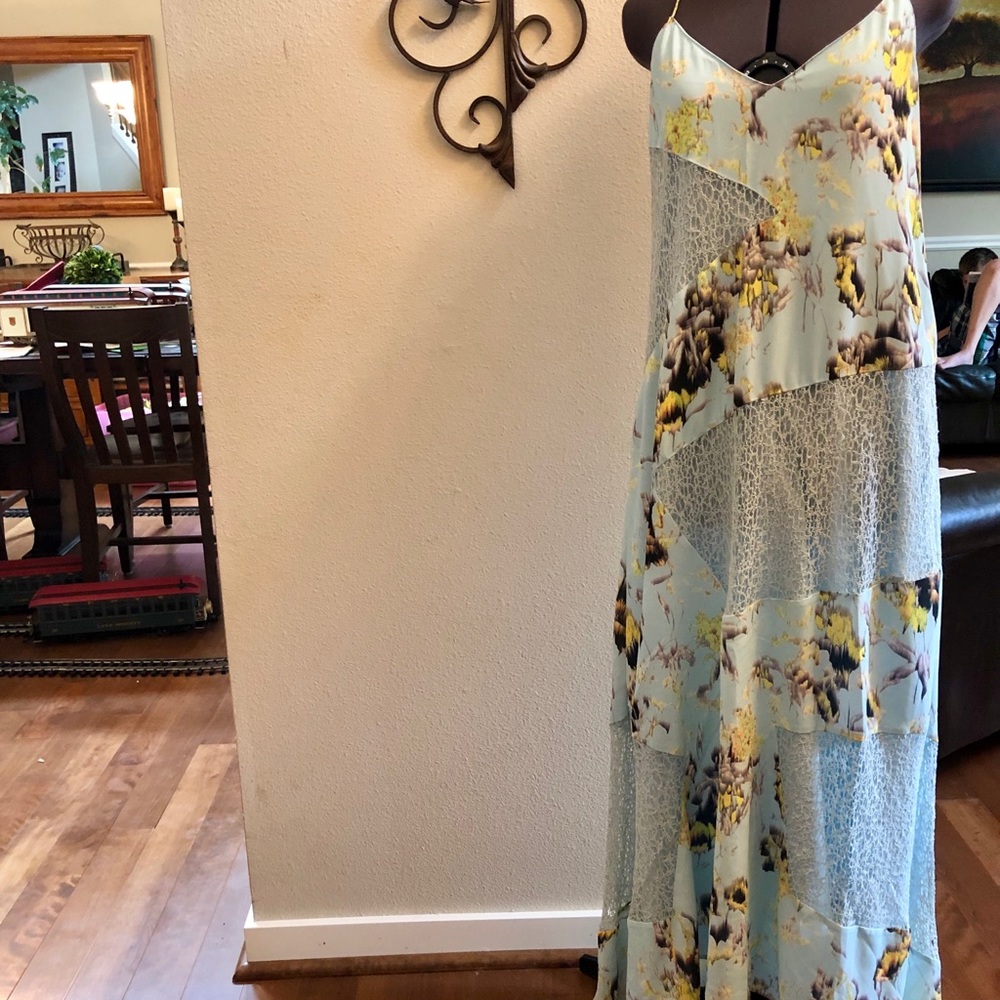NWT B for Anthropologie light blue lace floral